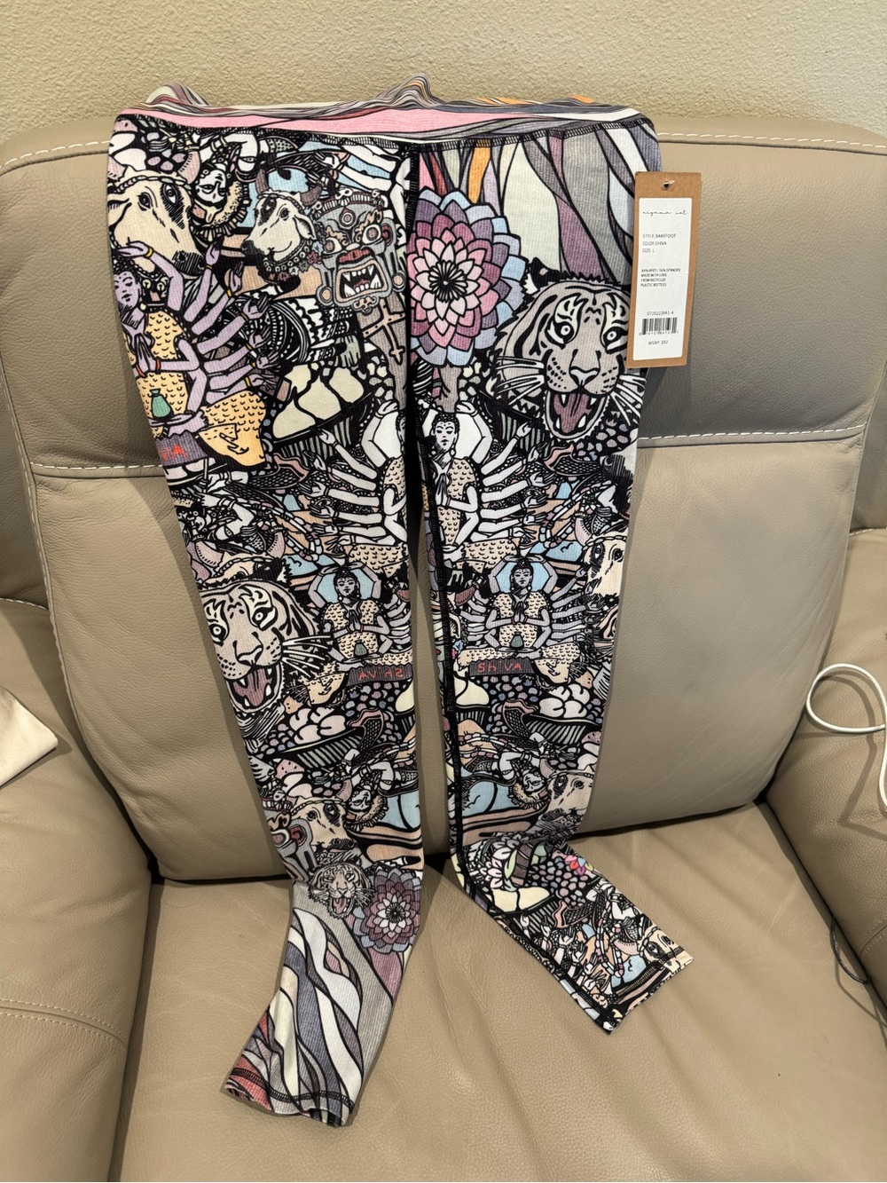NEW WITH TAGS Niyama Sol SHIVA Multicolor Animal & Floral Print Leggings
